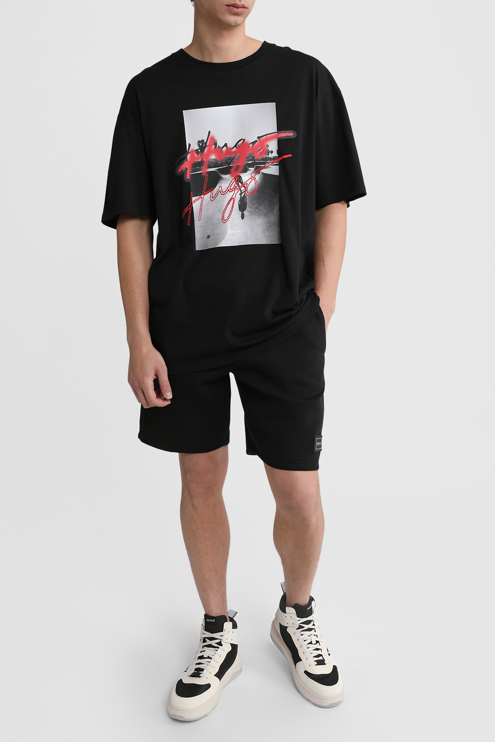 חולצת טי הדפס גרפיטי